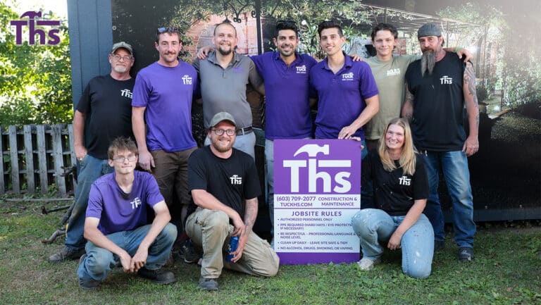 The THS crew standing together on a job site, representing the team behind the projects