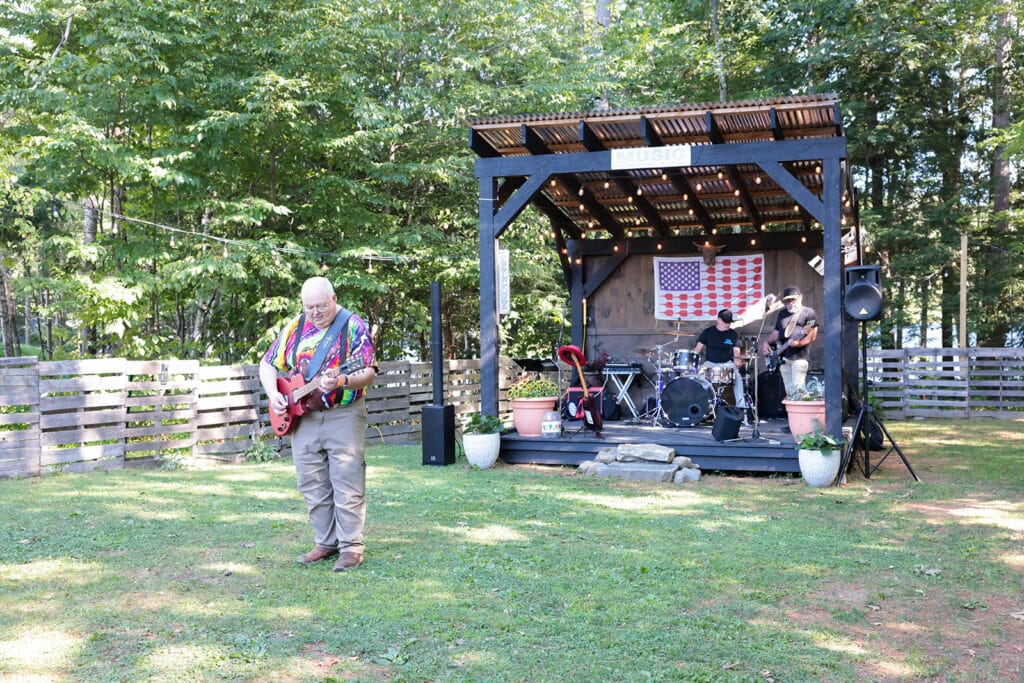 Live band playing at THS summer company event in Campton