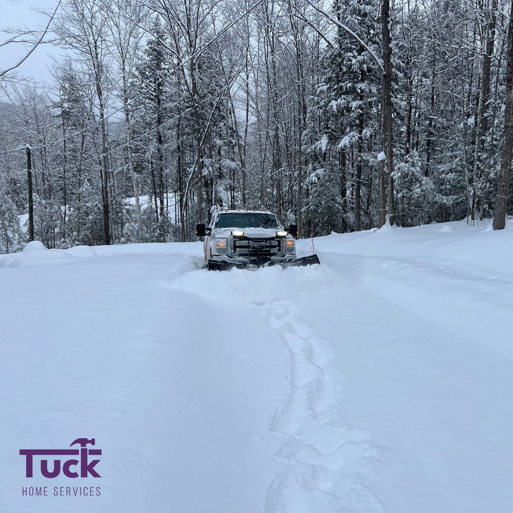 Safe, cleared walkway after professional snow plowing in Woodstock